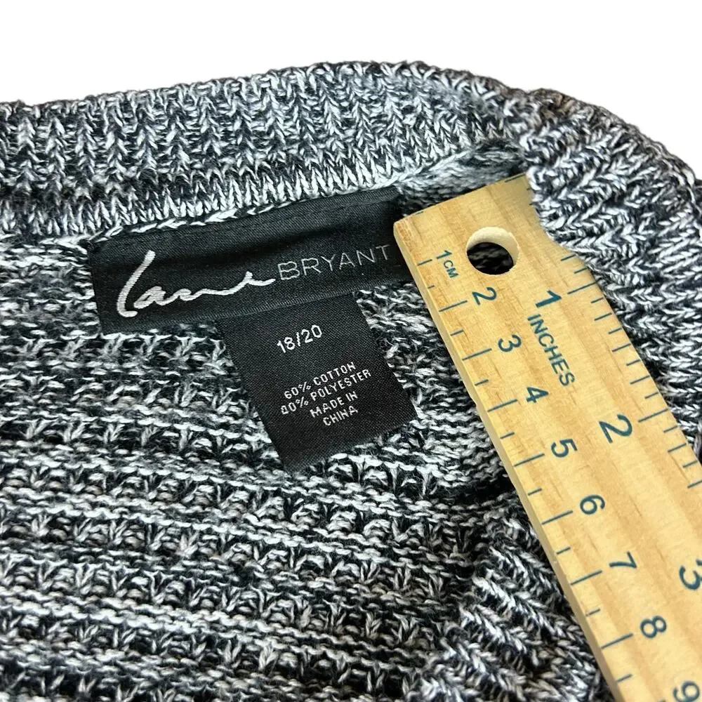 Lane Bryant Sweater Women Sze 18/20 Heather Gray 3/4 Sleeves High Low Knit Tunic